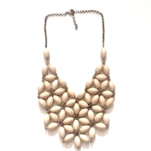 J.CREW GEOMETRIC BEADED FLORAL BIB STATEMENT NECKLACE